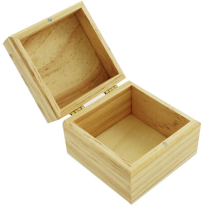 New Small Wood Limewood Rectangular Box with Hinge gift storage trinket craft